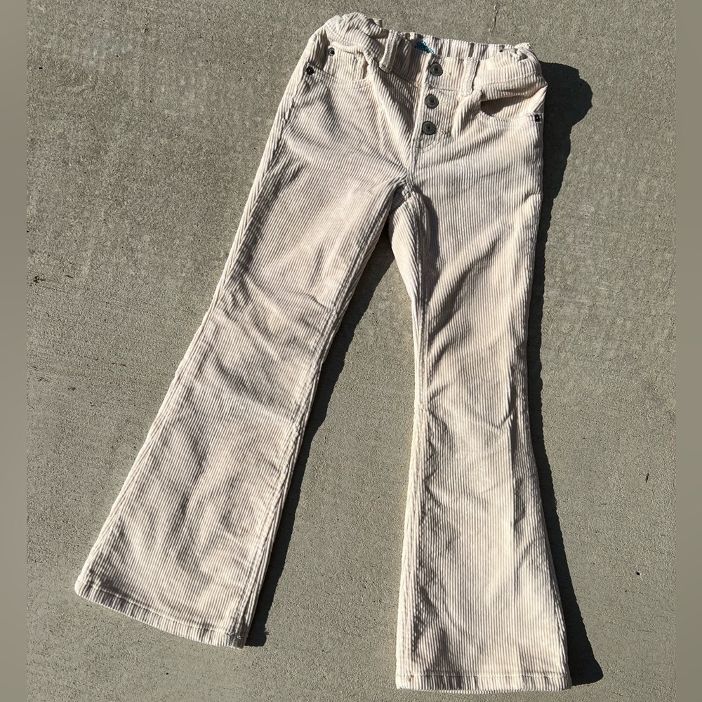 Girls size 7 Cream Corduroy Wide leg pants